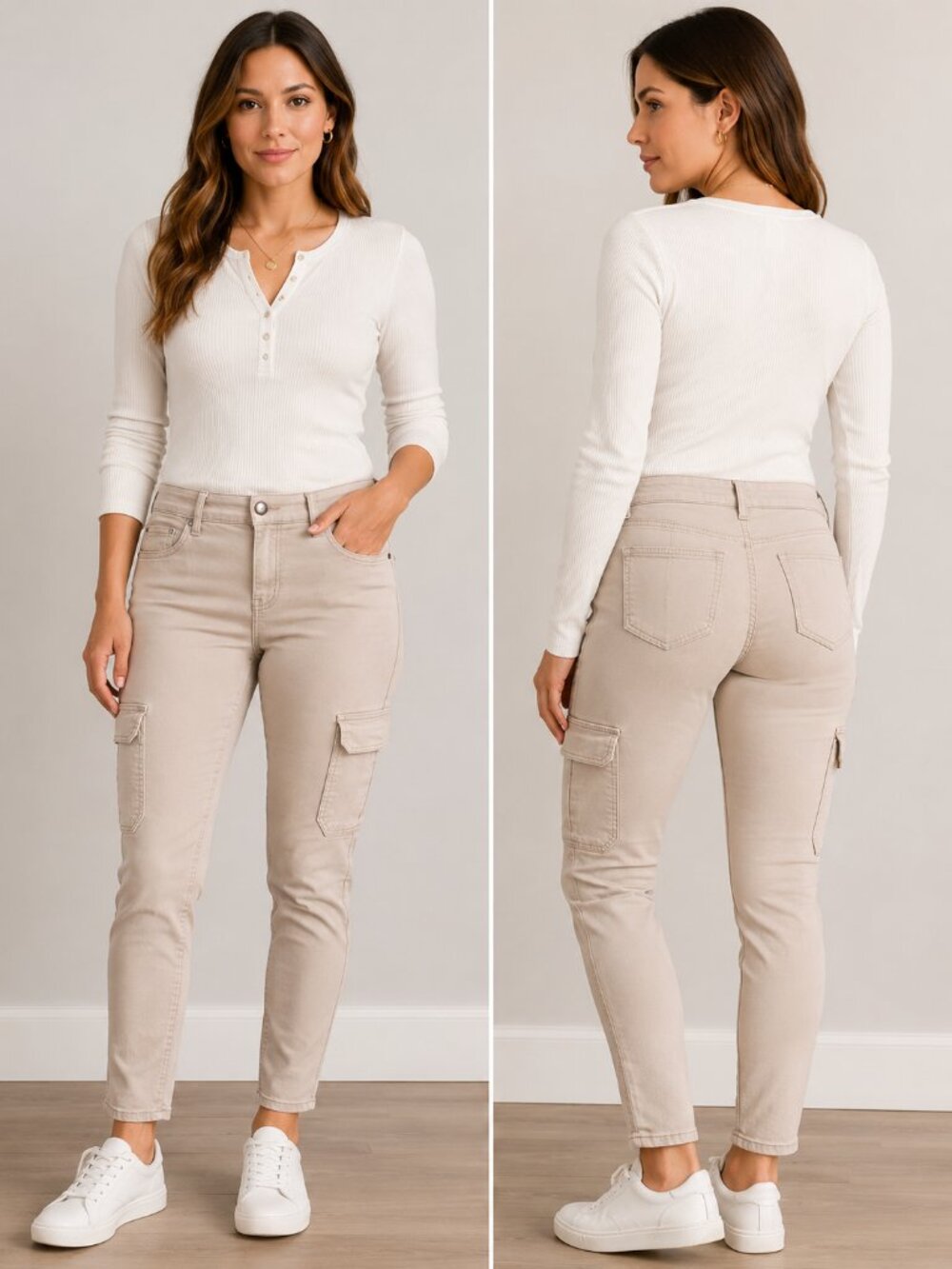 Cargo Skinny Pants Size 6 Beige Buffalo Becky High Rise